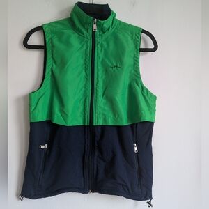 90s Vintage Lauren Ralph Lauren Active Green & Navy Full Zip Athletic Vest S
